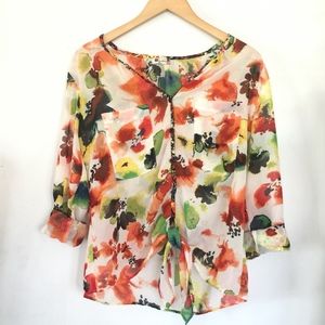 Kut from‎ the Kloth sheer tie front blouse top M